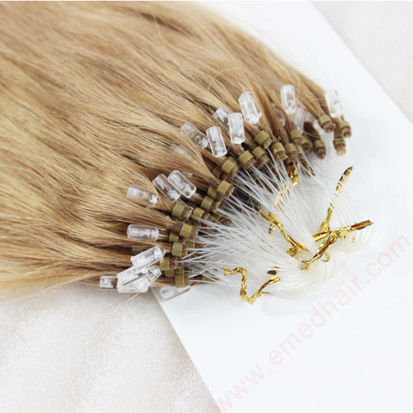 100% Brazilian Remy Hair Straight Micro Ring Loop Human Hair Extensions   LM098